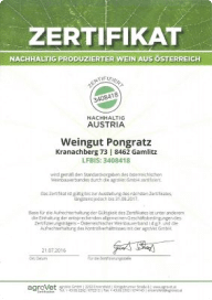 Urkunde Nachhaltigkeit 2016